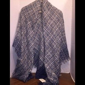 Bazzaara’s Gorgeous Soft & Warm Woven Shawl, Blue, Brown, Green & White